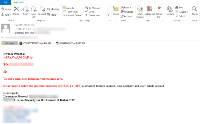 Fake terror alert messages phishing 2